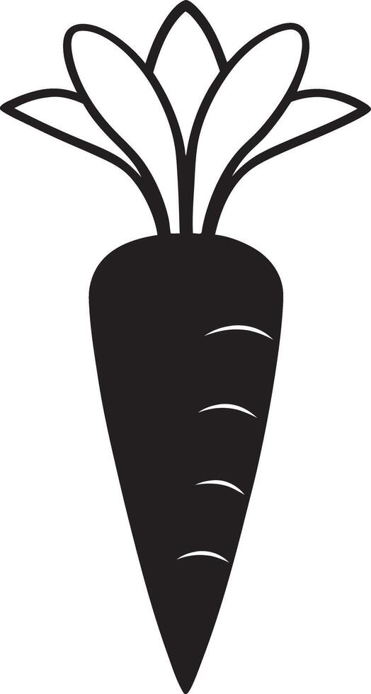 carrot silhouette line art illustration vector