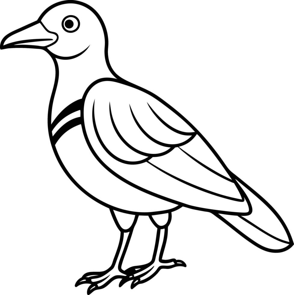 line art of bird illustration vector