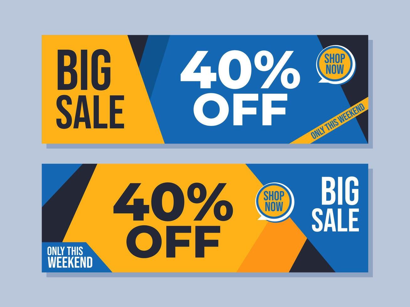 Flat design sale banner template vector