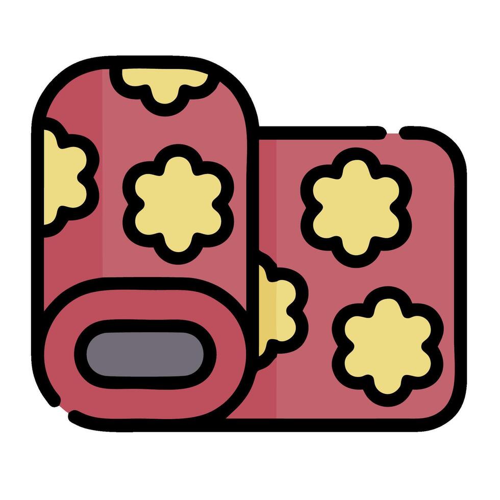 A pink and yellow flower patterned towel vector