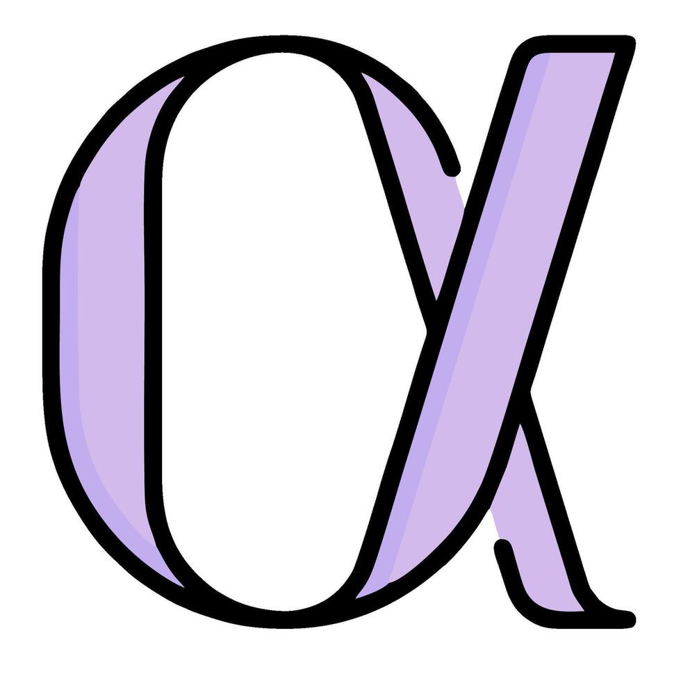 A purple letter x with a white background vector