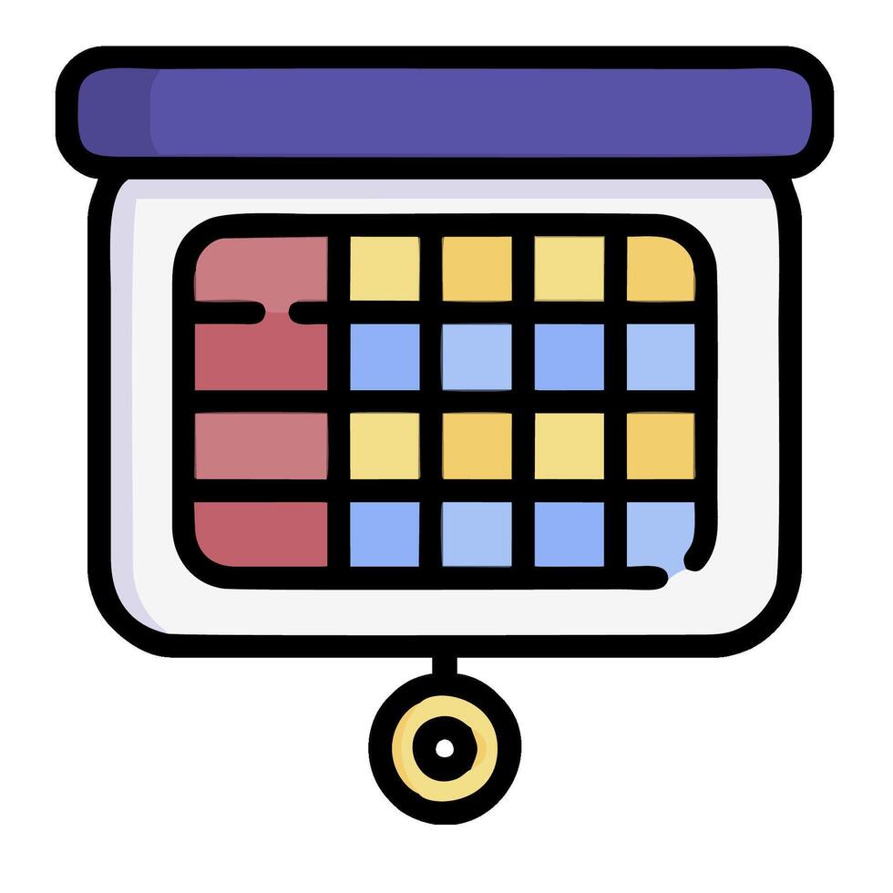 A calendar icon with a clock on top vector