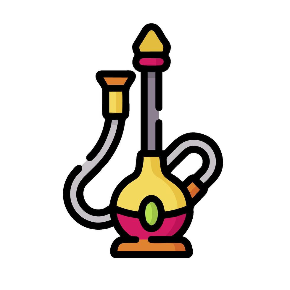 A colorful hookah with a green and yellow handle vector