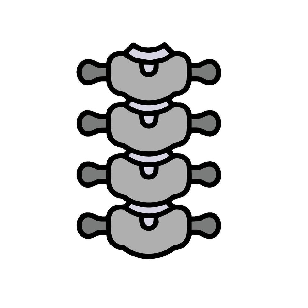 A line drawing of a spine with four bones vector