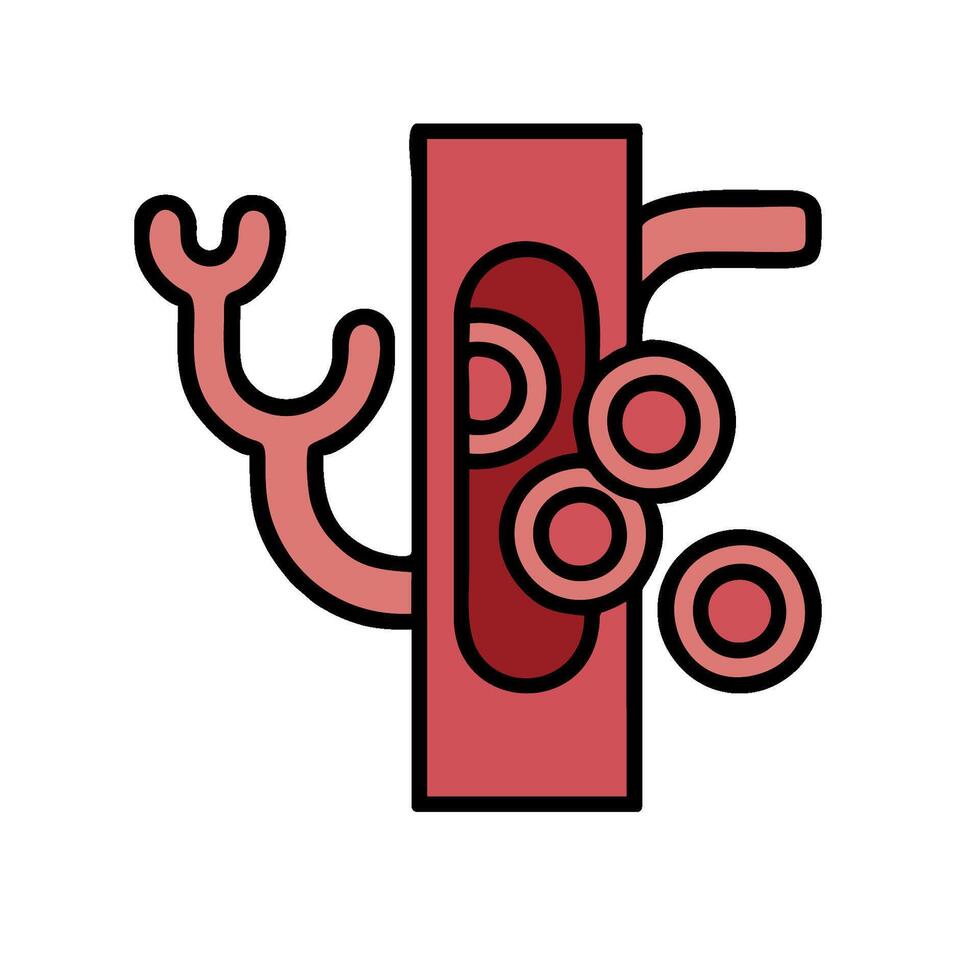 An illustration of a red and white object with a stem vector