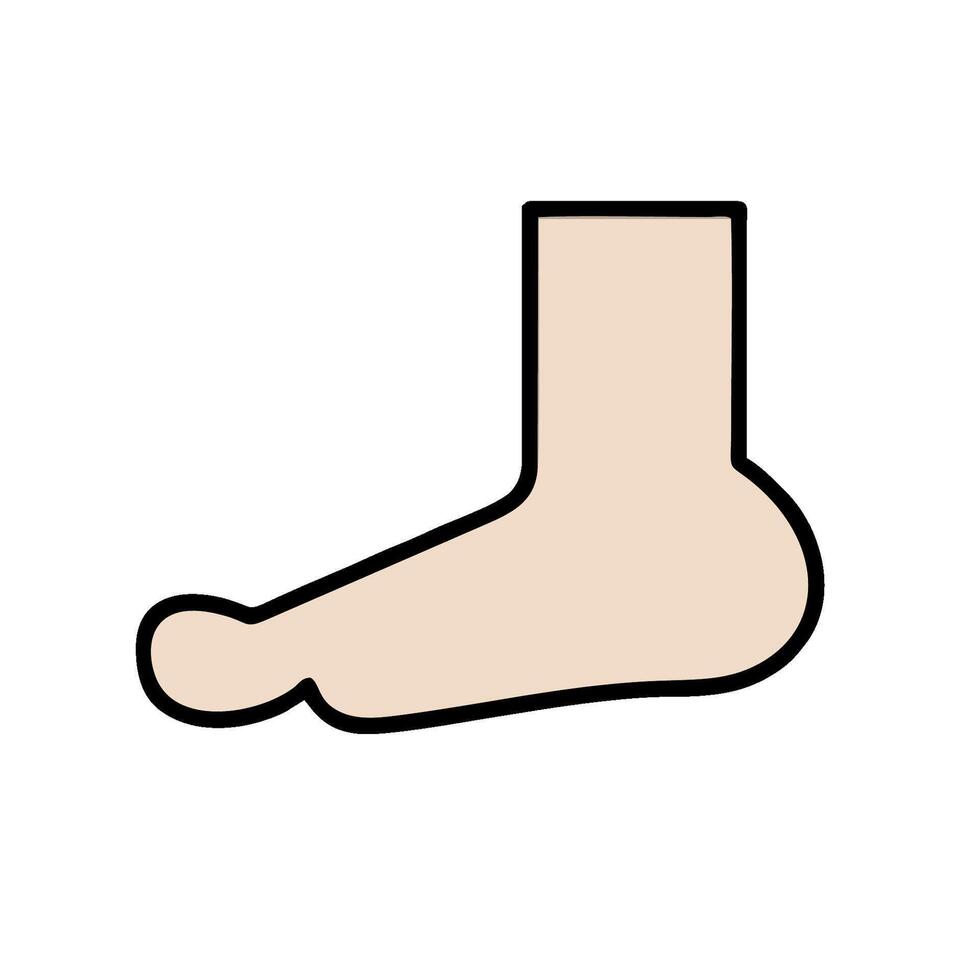 A cartoon foot with a white background vector
