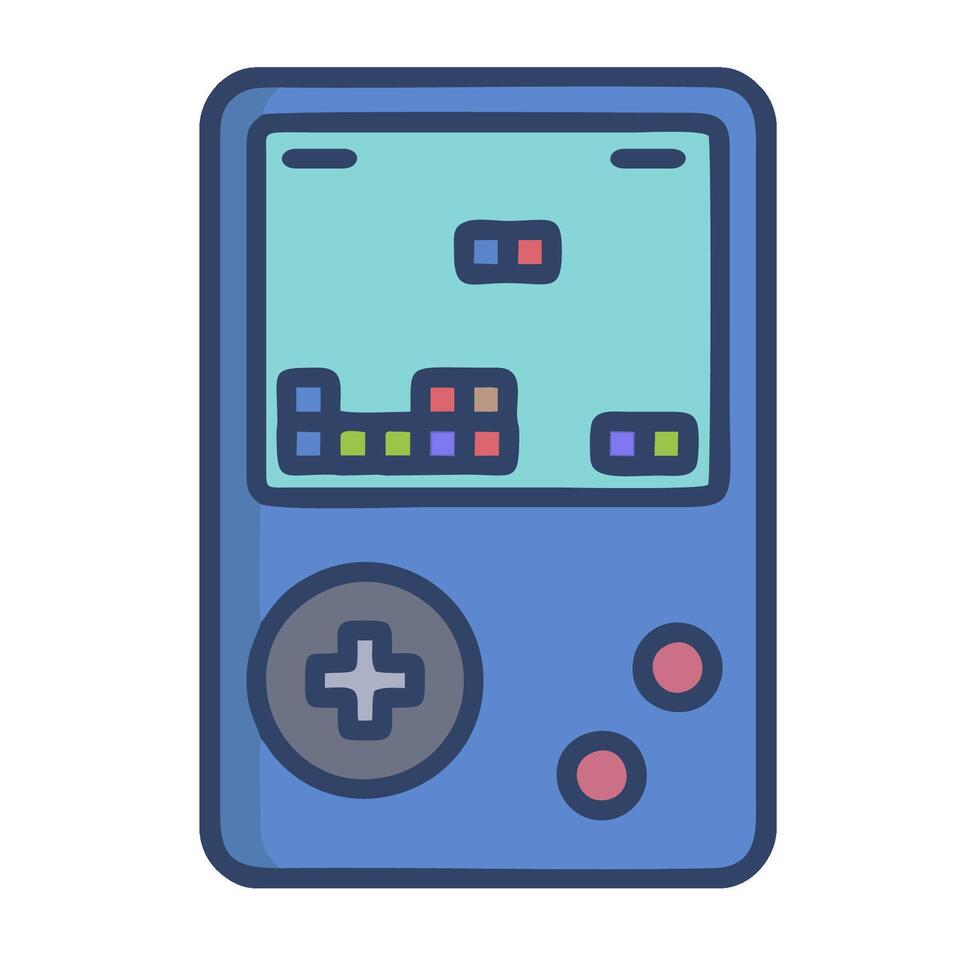A game console with a colorful screen vector