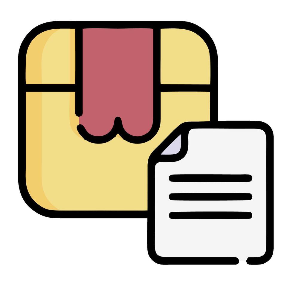A yellow envelope with a pink ribbon and a piece of paper vector