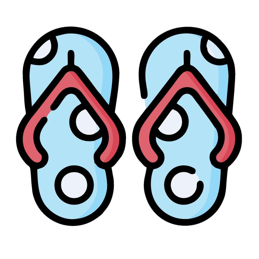 Two flip flops on a white background vector