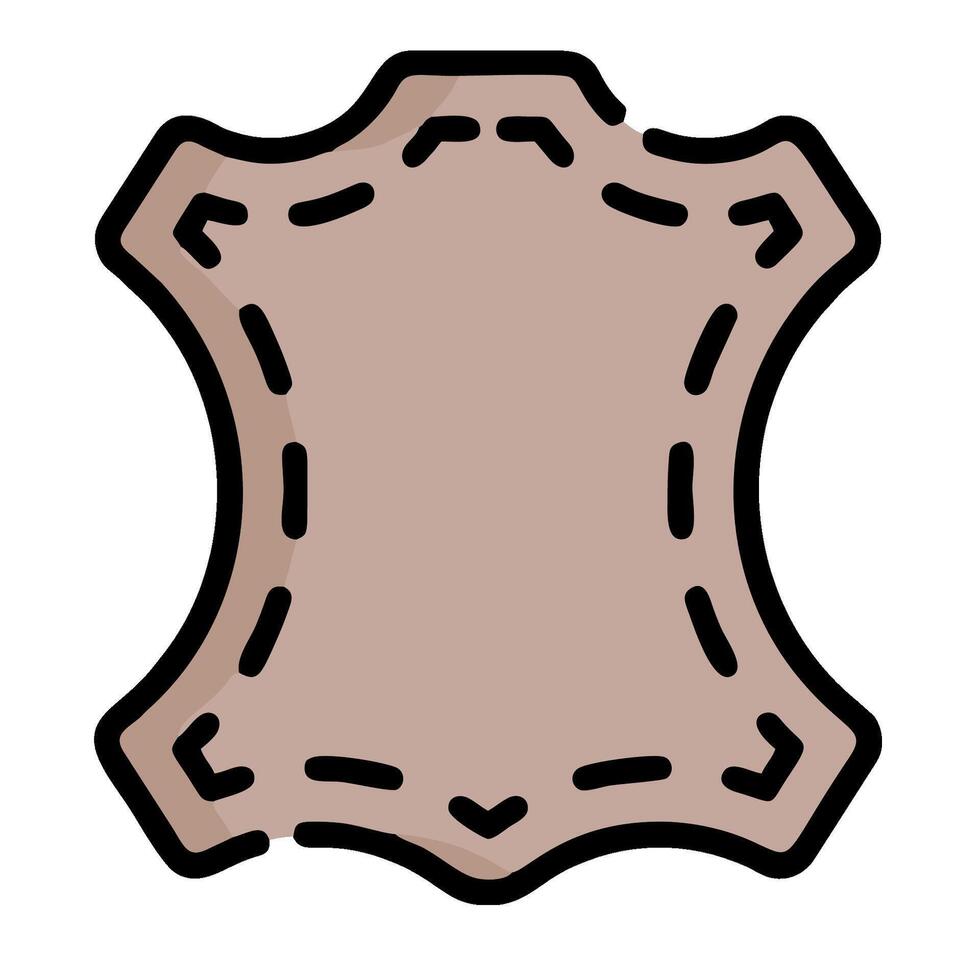A brown leather shield with a black outline vector