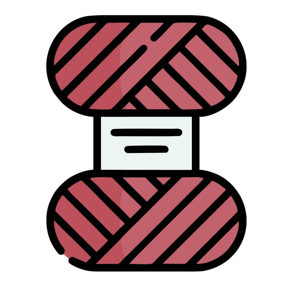 A spool of yarn with a red and white stripe vector
