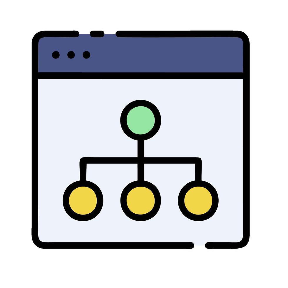 A web page with a tree icon vector