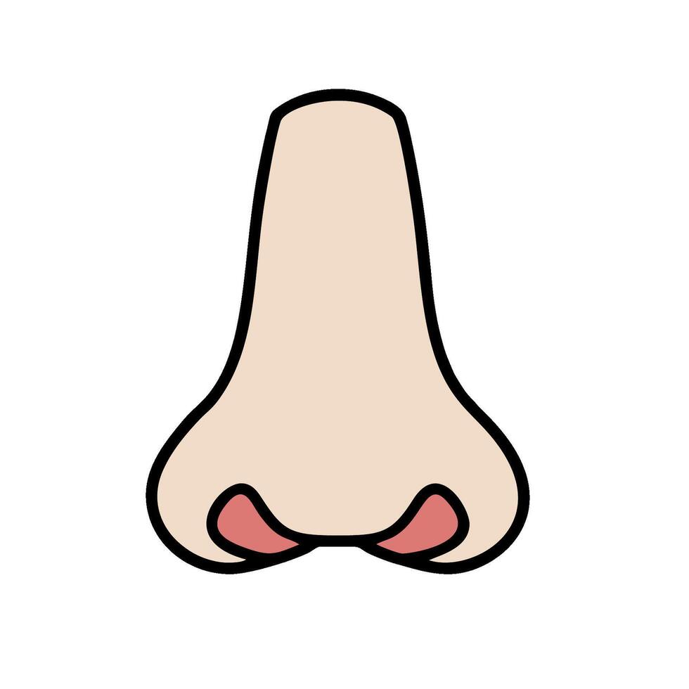A cartoon nose with a red nose vector