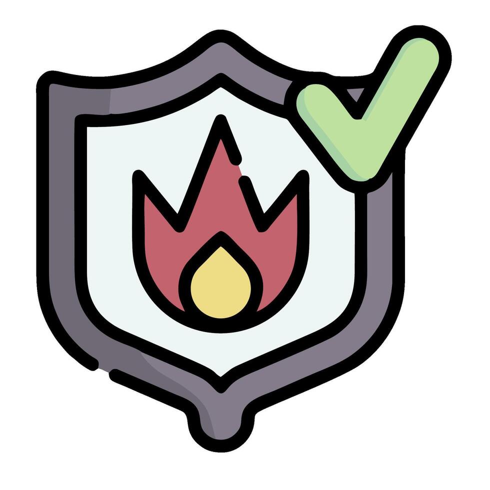 Fireproof shield icon illustration vector
