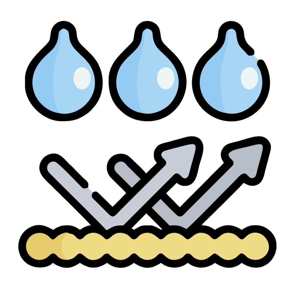 Water droplets and arrows icon vector