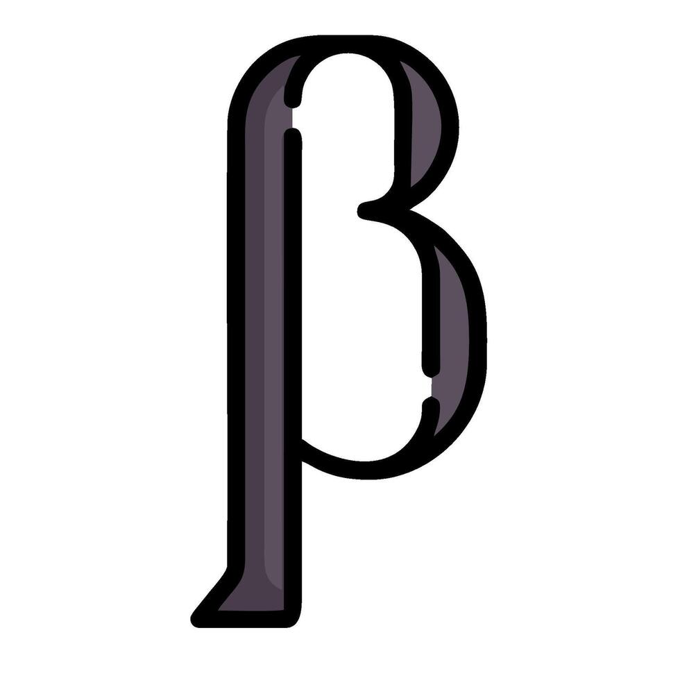 A black and white drawing of a letter b vector
