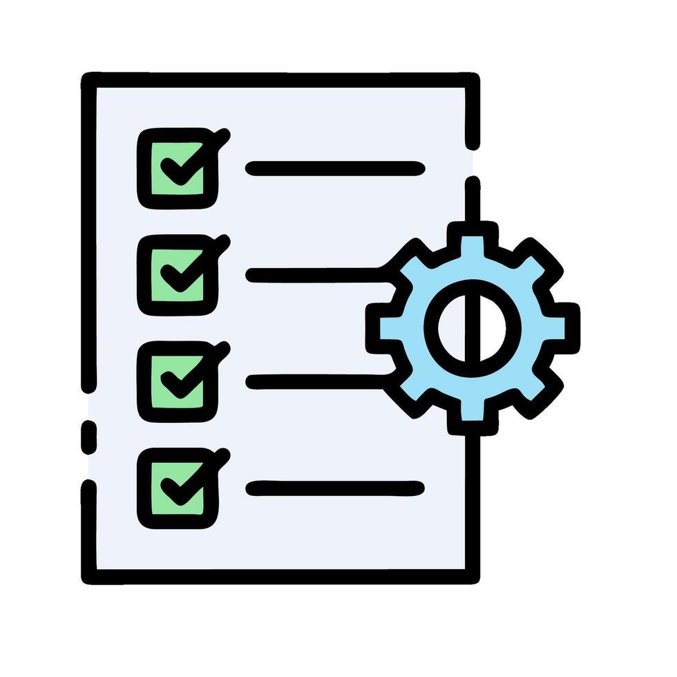 Checklist icon with gear and checkbox vector