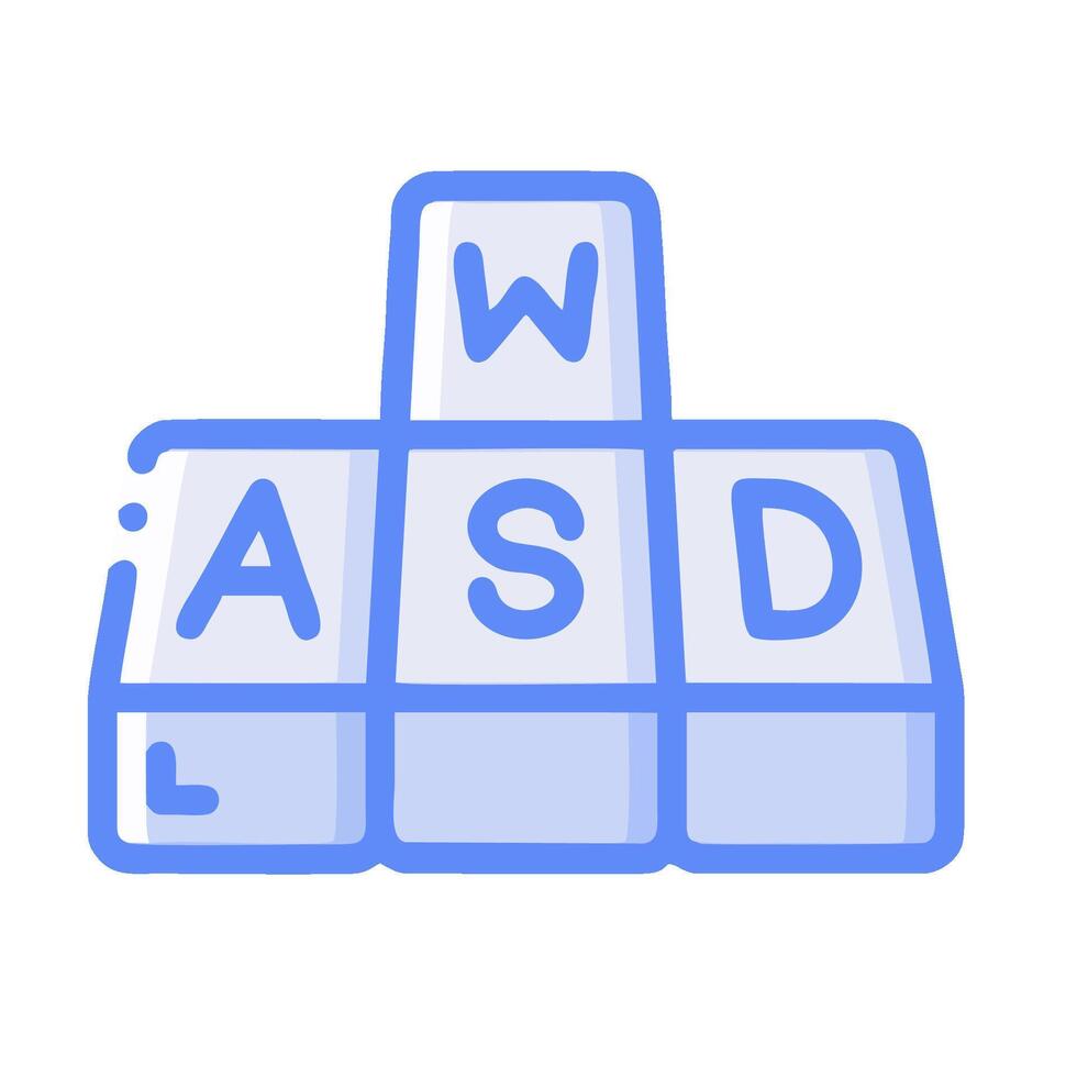 A keyboard with the word asd on it vector