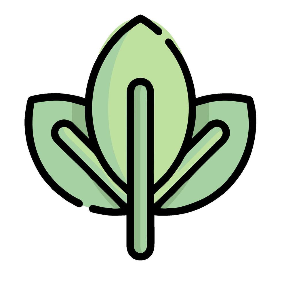 A green leaf icon on a white background vector
