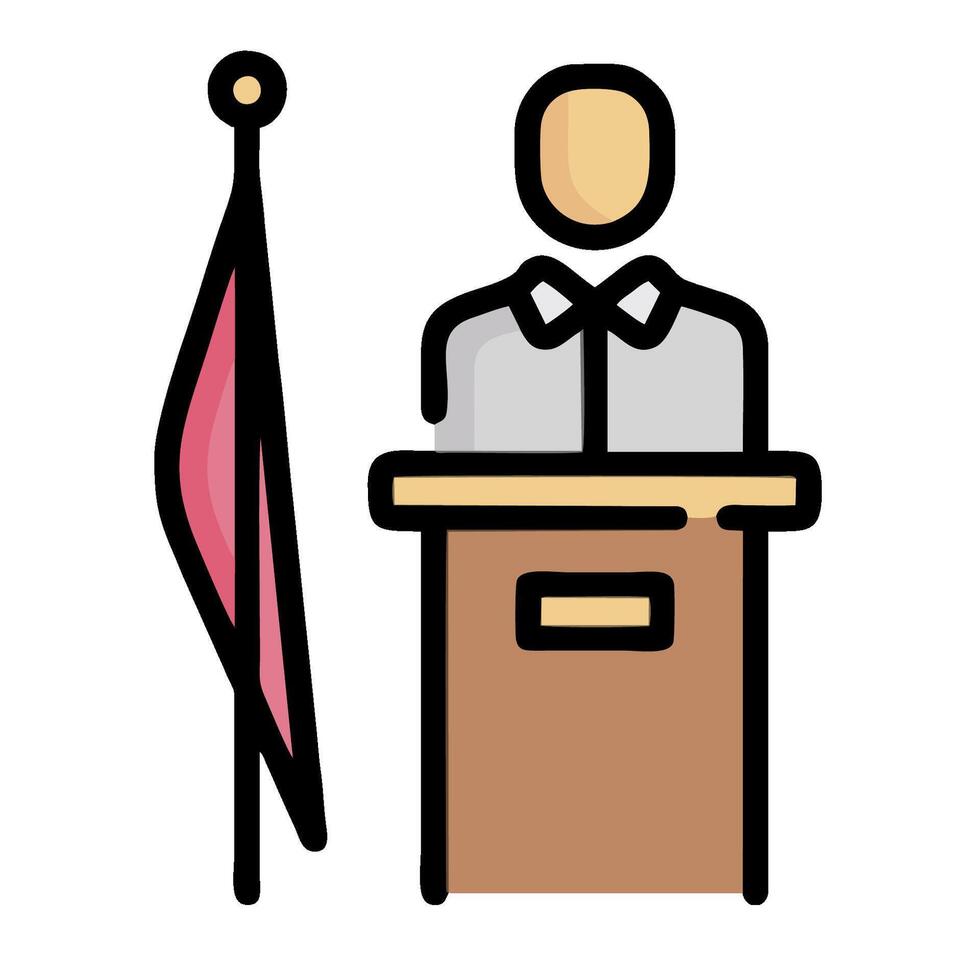 Speaker at podium illustration design vector