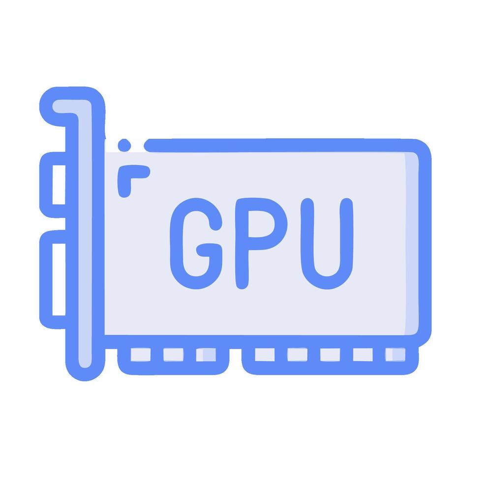 A computer with the word gpu on it vector