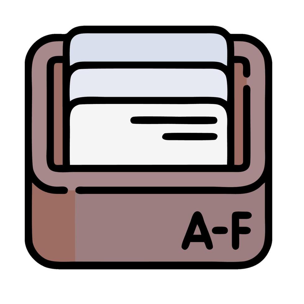 An icon of a file box with a file inside vector