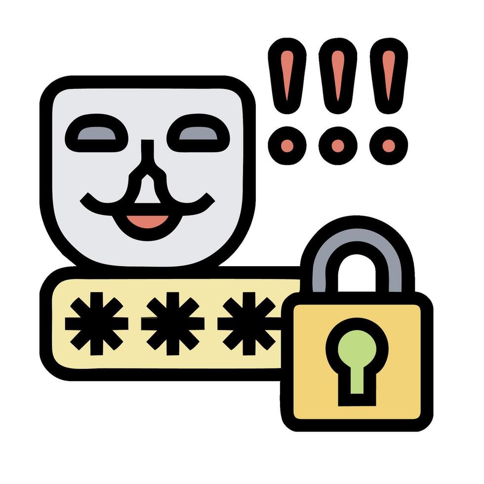An image of a mask and a lock vector