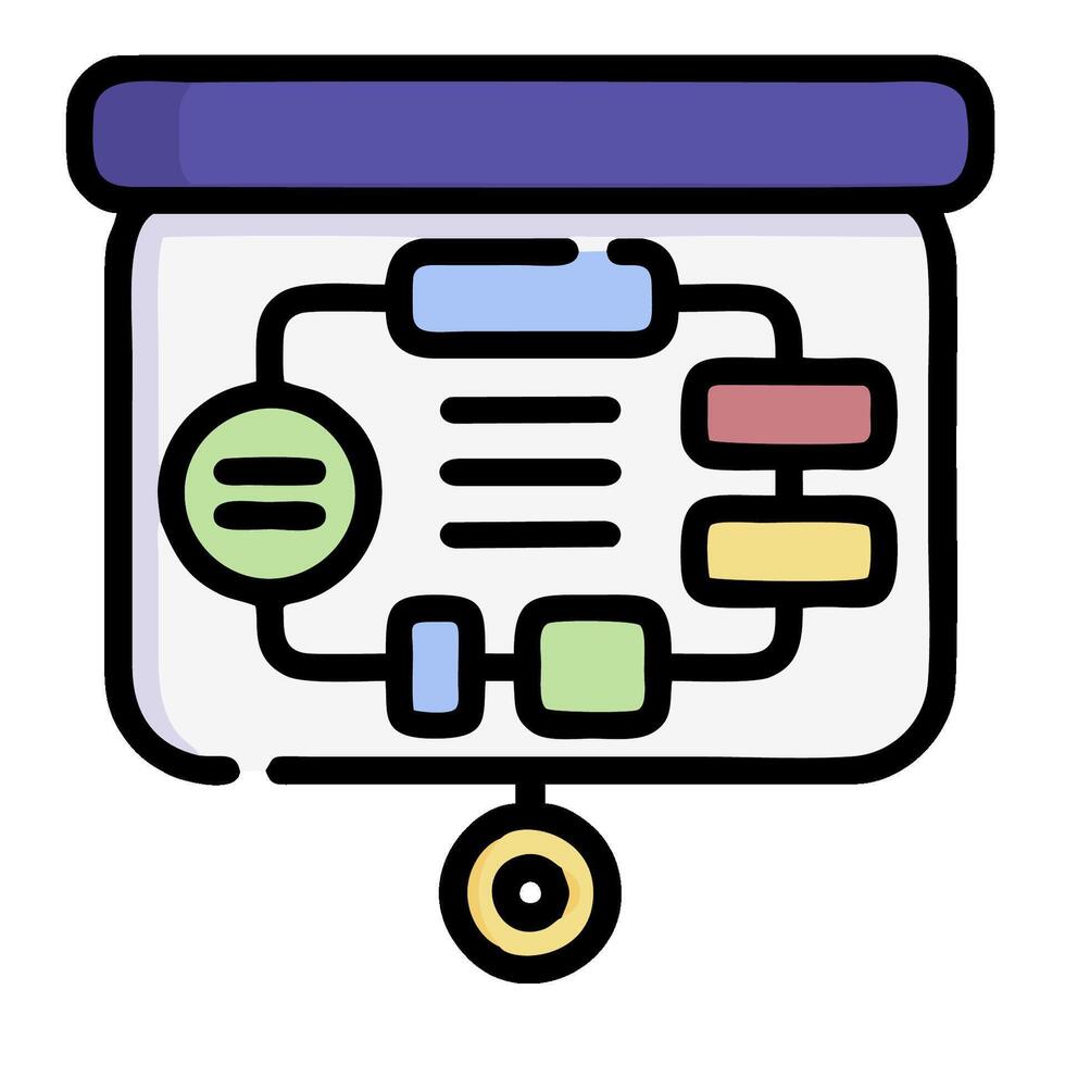 A whiteboard with a diagram on it vector
