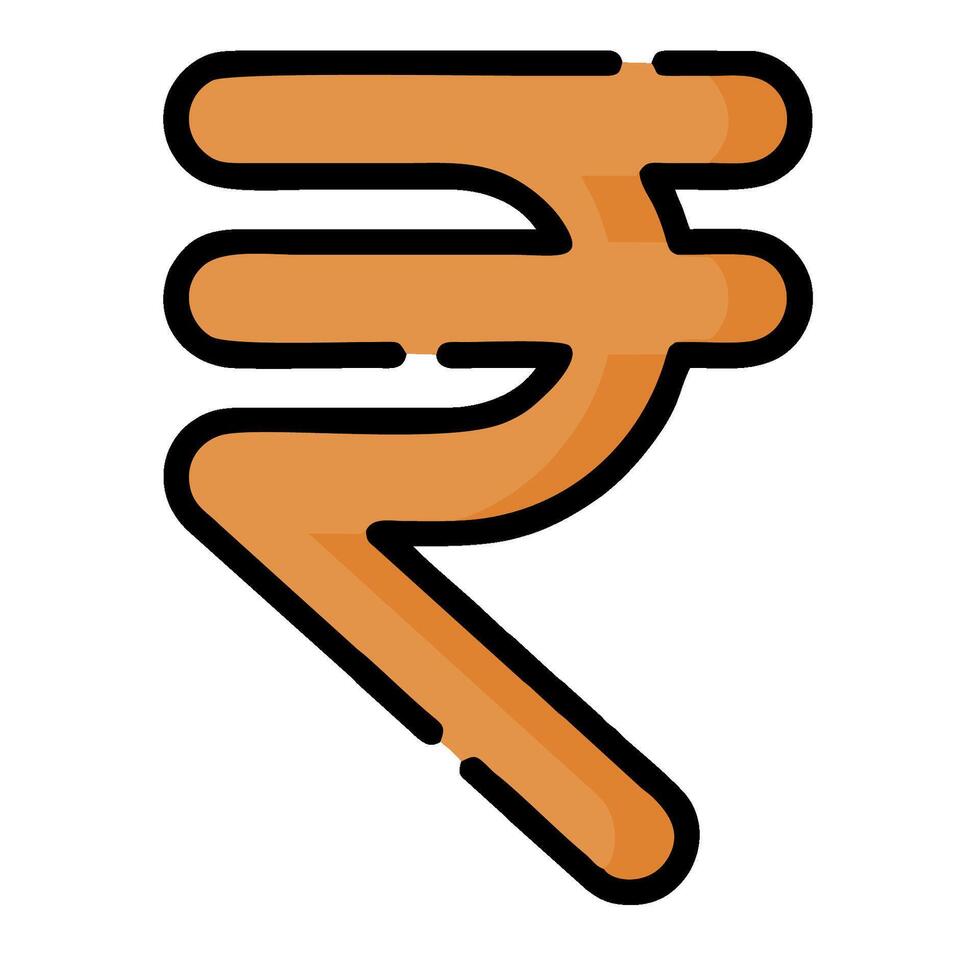 Indian rupee currency symbol icon vector