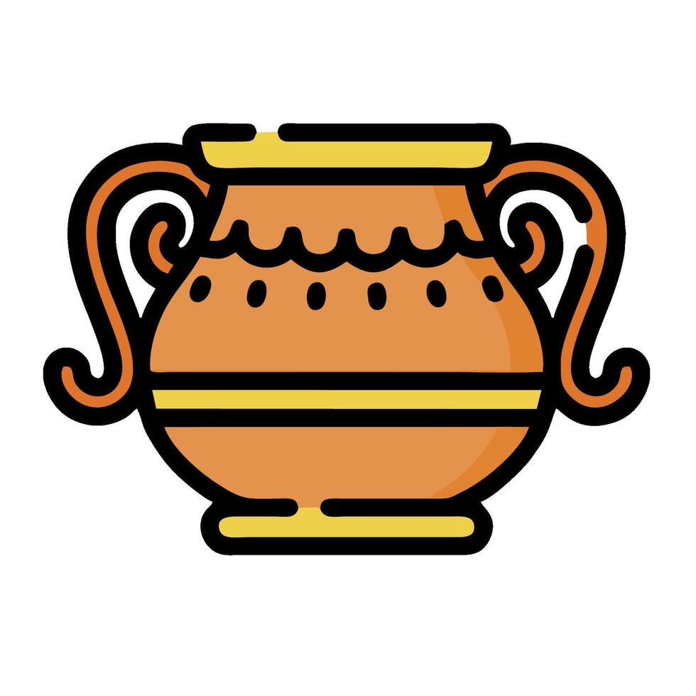 Ancient pottery icon on white background vector
