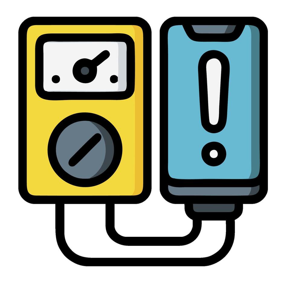 An icon of a meter and a battery vector