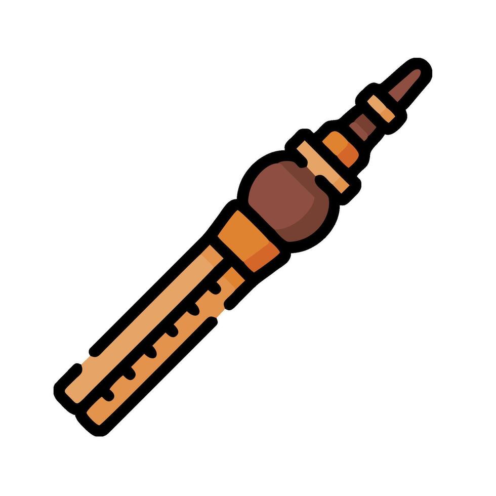 A pipe with a wooden handle and a wooden stem vector