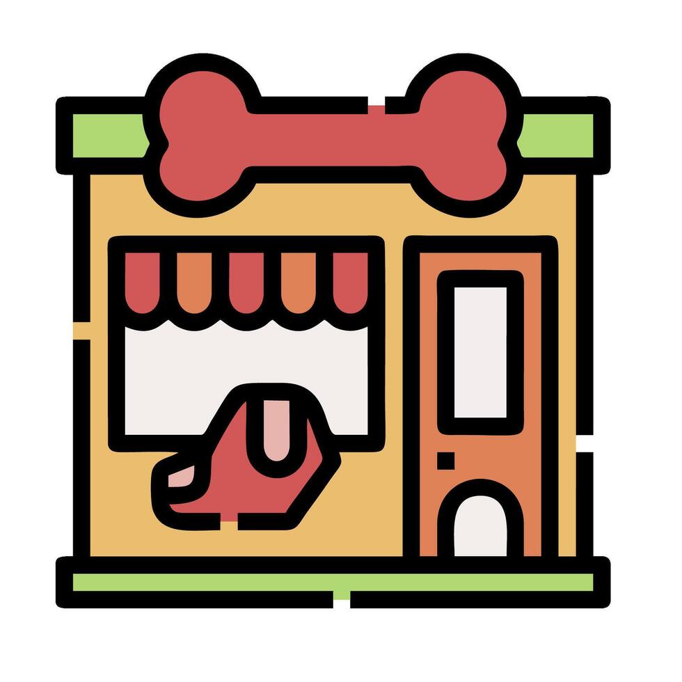 A dog store icon with a dog bone vector