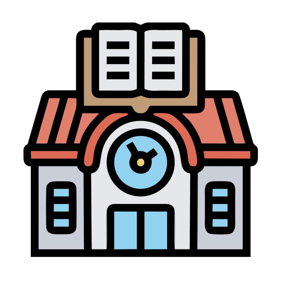 School building icon illustration design vector