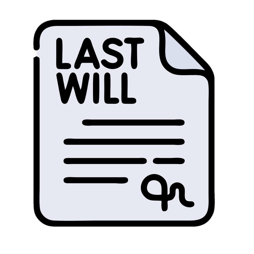 Last will and testament icon illustration vector
