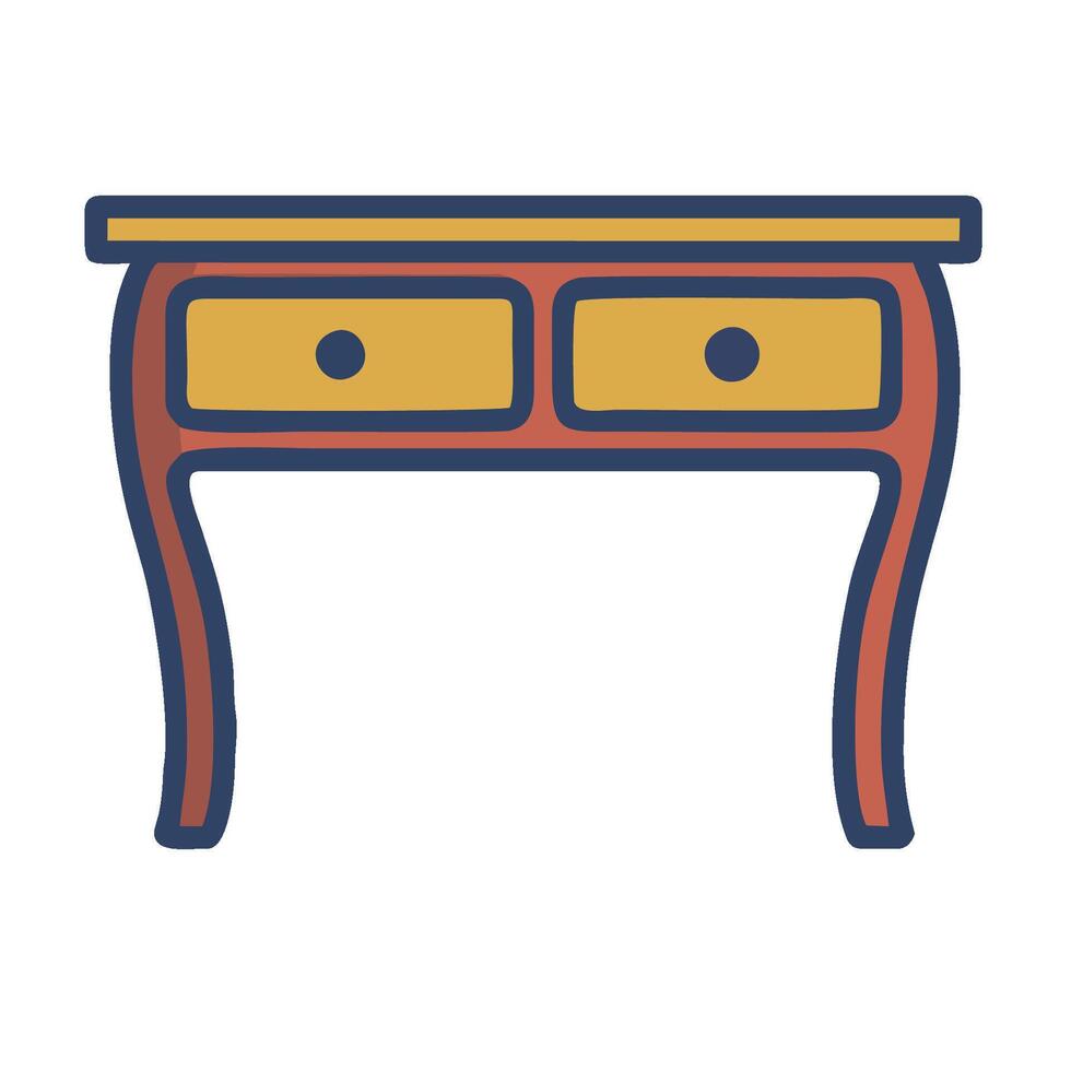 A table with two drawers on it vector