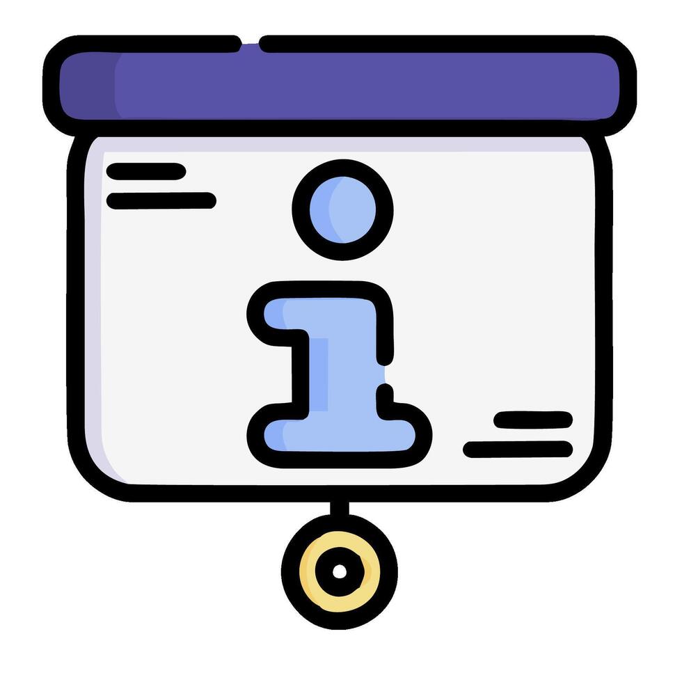 A white box with a blue and purple icon vector