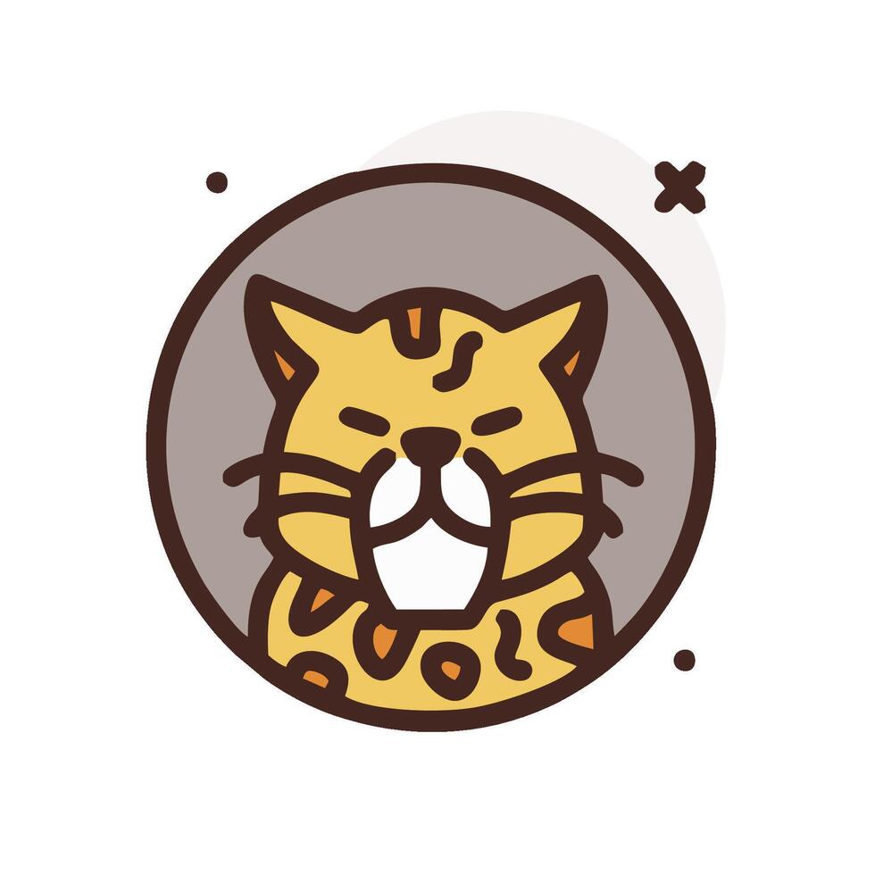 A cartoon cat in a circle with a smile vector