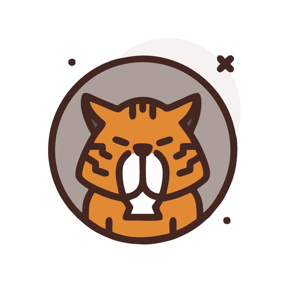 A cat is sitting in a circle with a circle around it vector