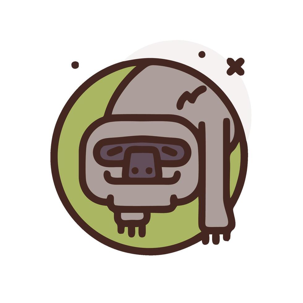 A cartoon sloth with a hat on its head vector