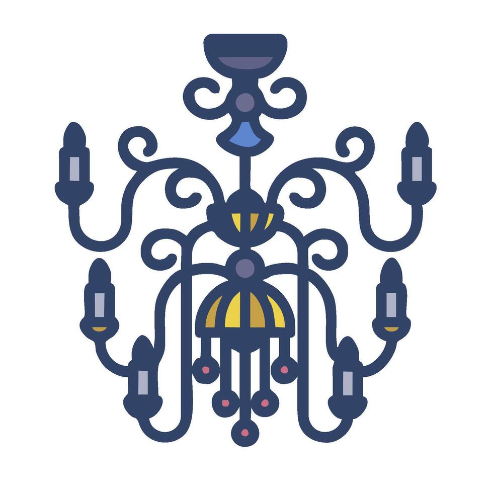 A chandelier with four lights on a white background vector