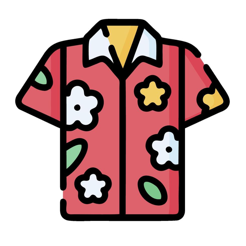 Hawaiian shirt illustration vector