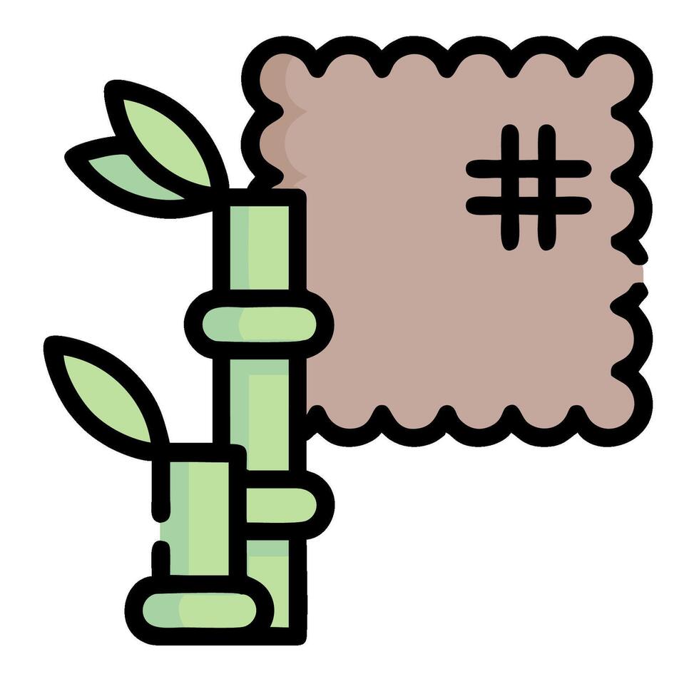 Bamboo plant with a sign on it vector