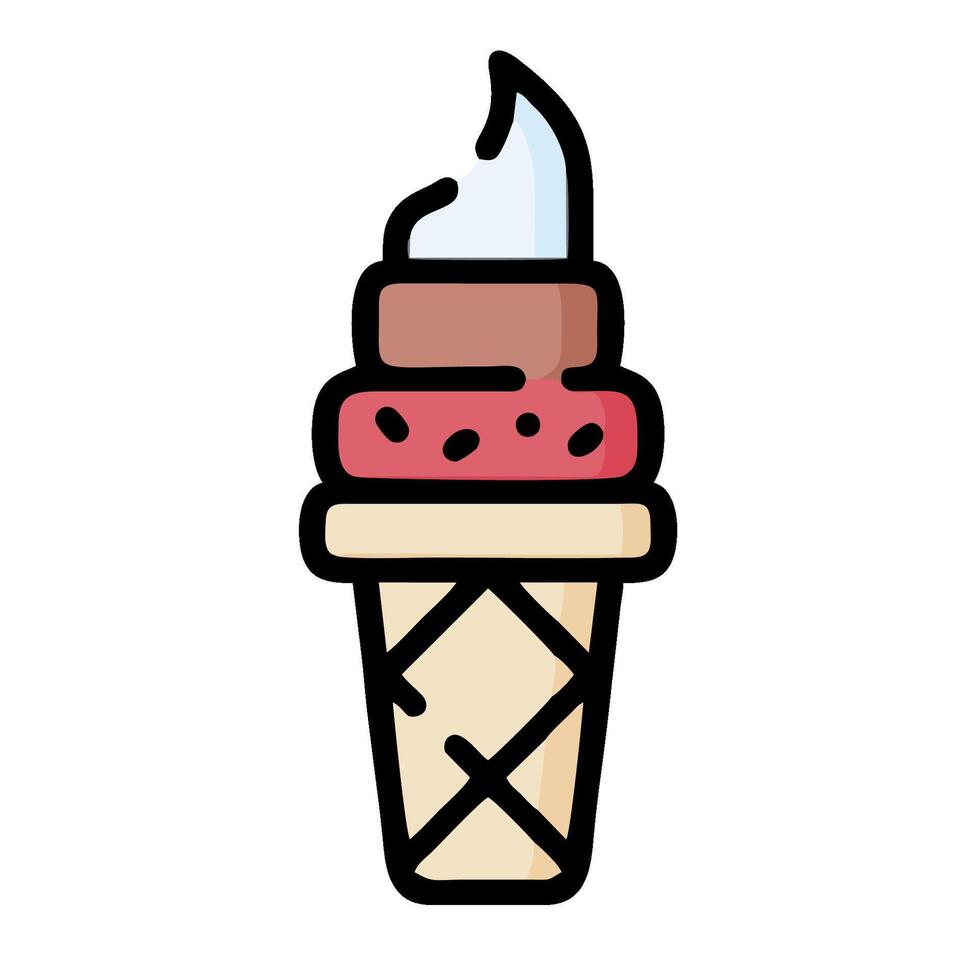 Ice cream cone icon illustration vector