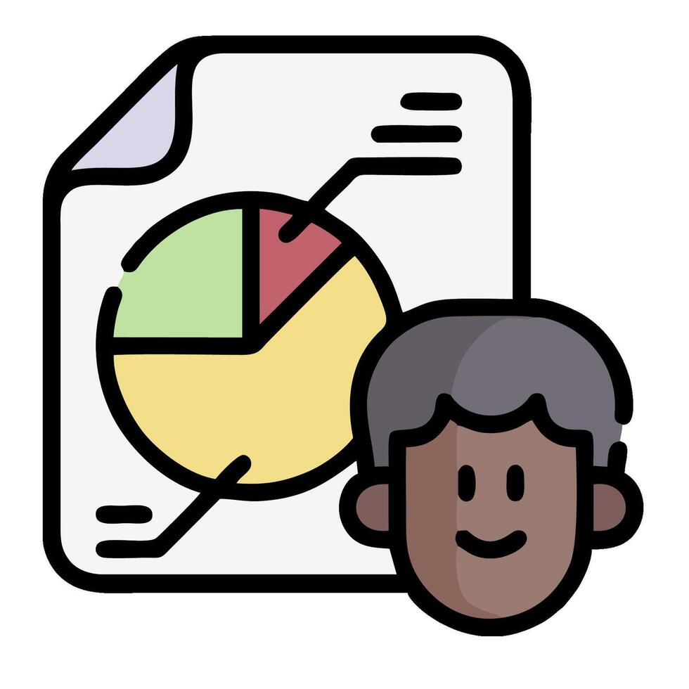A man with a pie chart on his face vector