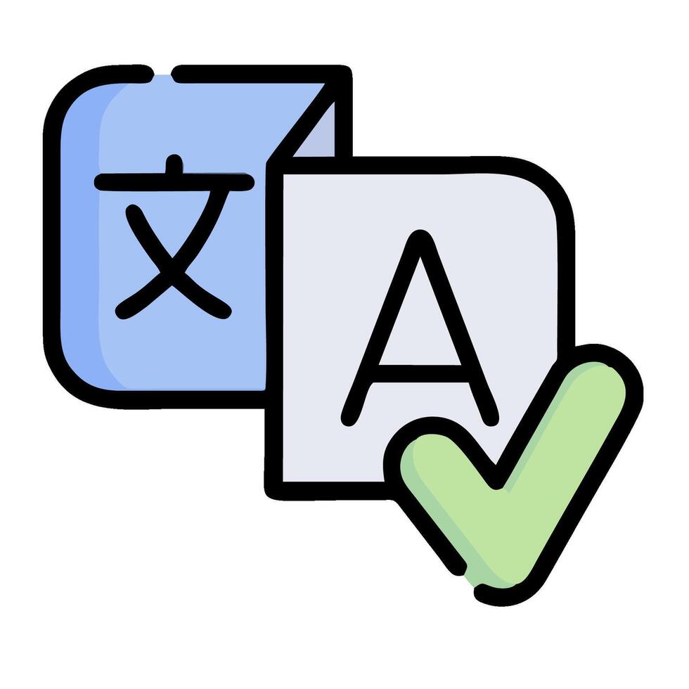 A chinese character and an a symbol vector