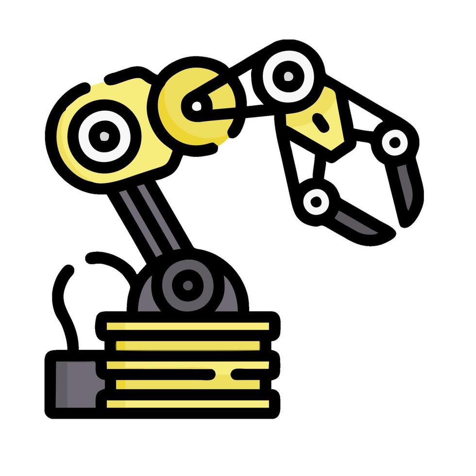 Robotic arm with a coin on top of it vector