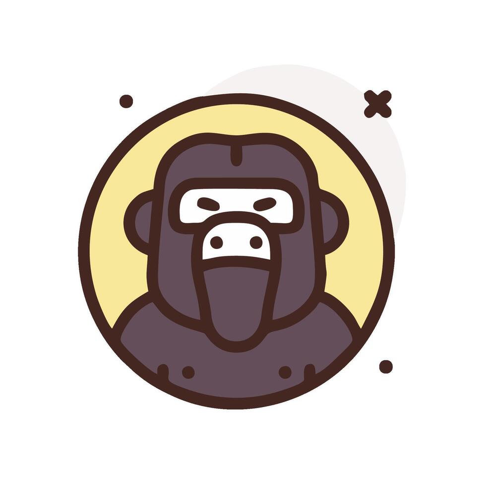 Monkey icon in a circle with a monkey face vector