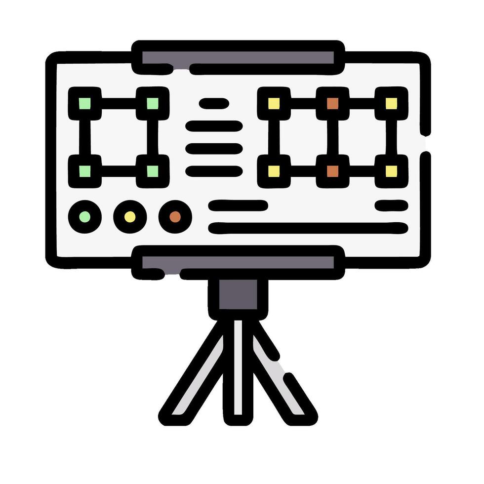 A whiteboard with a projector on it vector