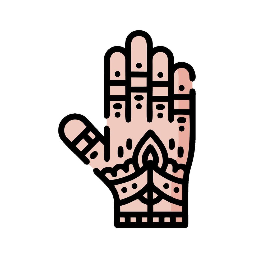 A hand with henna on it vector